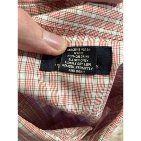 Brooks Brothers 346 Men's Button Up Shirt Non-Iron Red Plaid Size Large - Picture 5 of 8